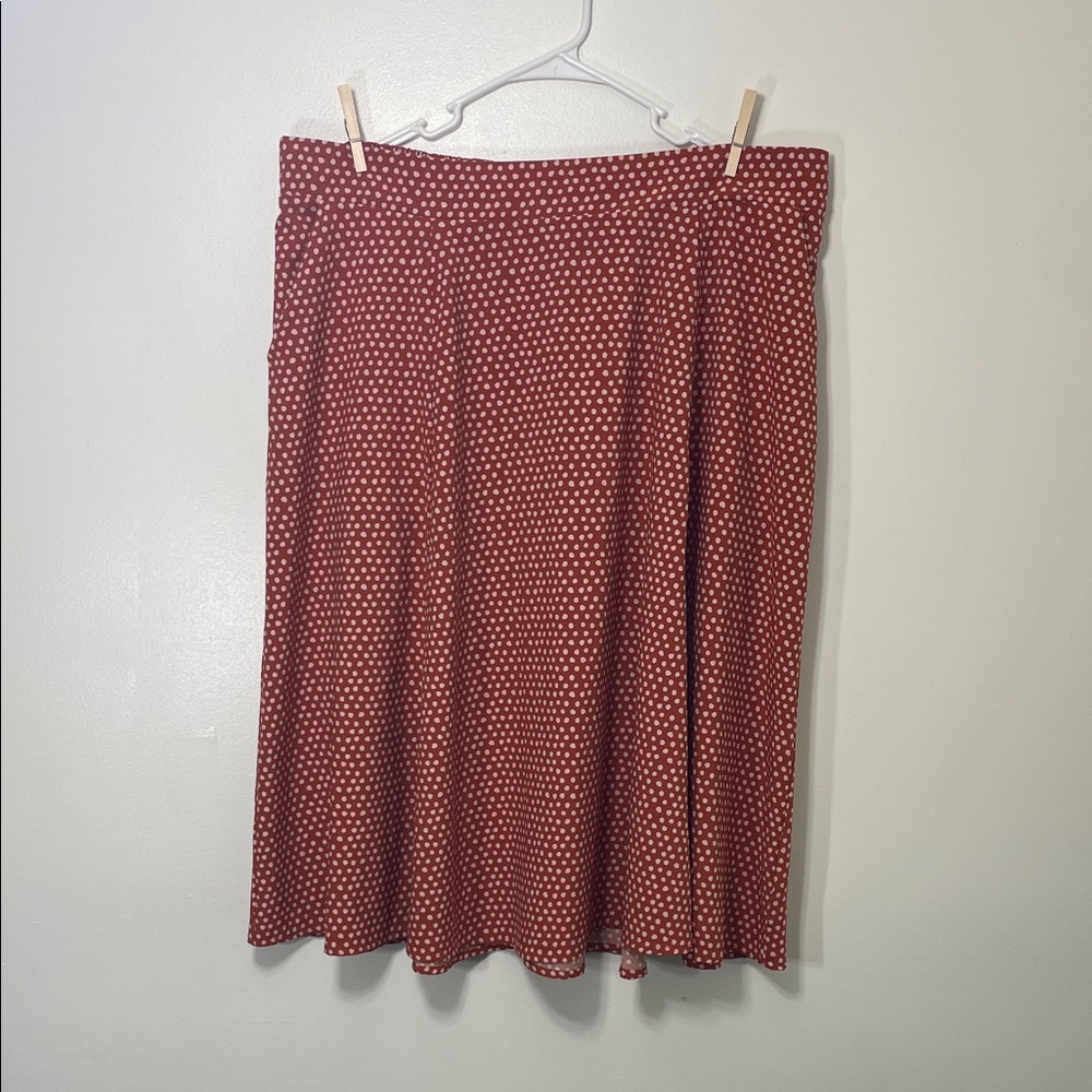 Torrid Rust Orange & Baby Pink Polkadot Skirt 2X